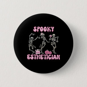 Chapa Redonda De 5 Cm Espeluznante Esteticista Halloween Skeleton Therap