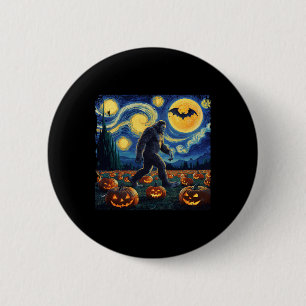 Chapa Redonda De 5 Cm Espeluznante Halloween Bigfoot Starry Night Van Go