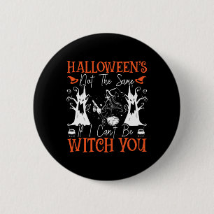 Chapa Redonda De 5 Cm Espeluznante Halloween de Brujas con miedo