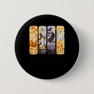 Chapa Redonda De 5 Cm Espeluznante Halloween Trompecabezas Fantasma O