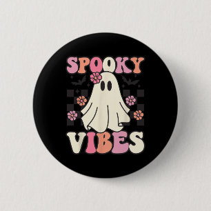 Chapa Redonda De 5 Cm Espeluznante Vibes Halloween Ghost Costume Retro G