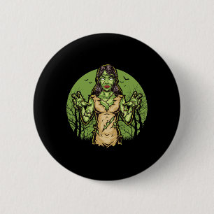 Chapa Redonda De 5 Cm Espeluznante Zombie Funny Halloween Scary Zombie H