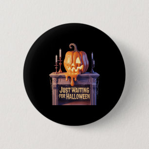 Chapa Redonda De 5 Cm Esperando Halloween Jack O Lantern Hallowee