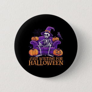 Chapa Redonda De 5 Cm Esperando La Camisa De Halloween - Summerween Funn