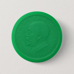 Chapa Redonda De 5 Cm Esperanto / Zamenhof en una moneda de tipo spesmil