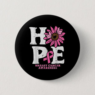 Chapa Redonda De 5 Cm Esperanza Daisy Sunflower Pink Conciencia sobre el