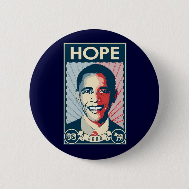 CHAPA REDONDA DE 5 CM ESPERANZA DE OBAMA (Anverso)
