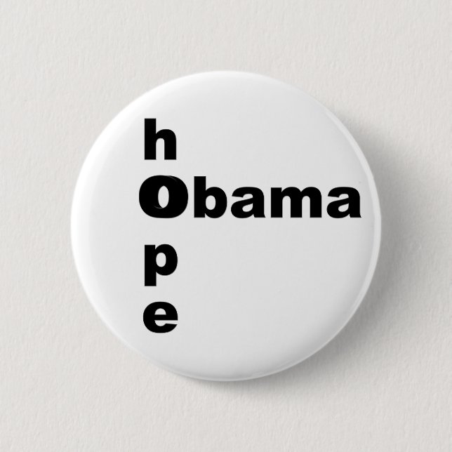Chapa Redonda De 5 Cm Esperanza y Obama (Anverso)