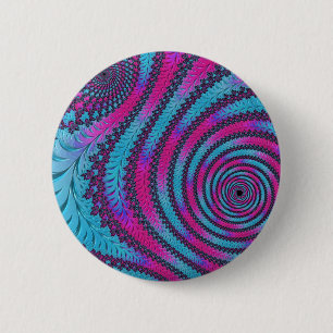 Chapa Redonda De 5 Cm Espiral magenta y cian