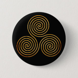 Chapa Redonda De 5 Cm espiral triple celta - Oro antiguo OneLine
