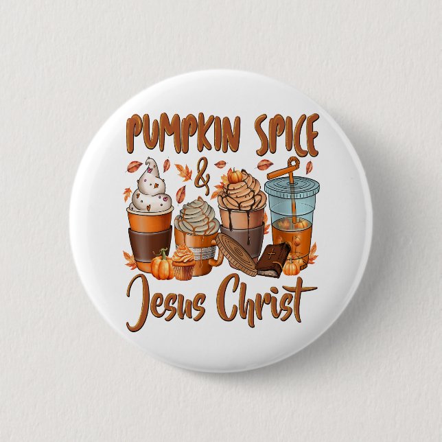 Chapa Redonda De 5 Cm Espíritu de calabaza Jesucristo (Anverso)