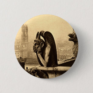 Chapa Redonda De 5 Cm Espíritu necrófago Notre Dame, vintage 1912 de
