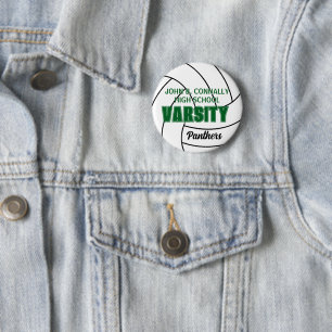 Chapa Redonda De 5 Cm Espíritu personalizado de voleibol universitario v