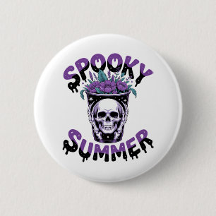 Chapa Redonda De 5 Cm Espléndido verano Skeletonsummerween