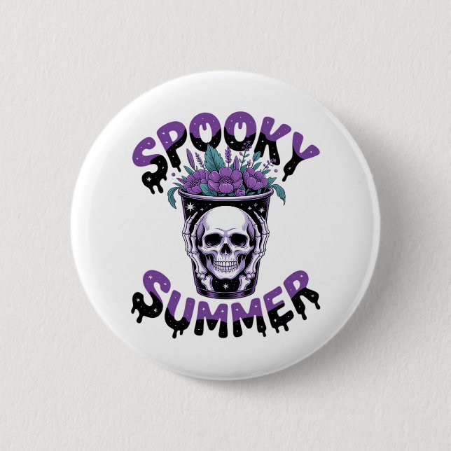 Chapa Redonda De 5 Cm Espléndido verano Skeletonsummerween (Anverso)