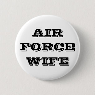 Chapa Redonda De 5 Cm Esposa de la Fuerza Aérea Button