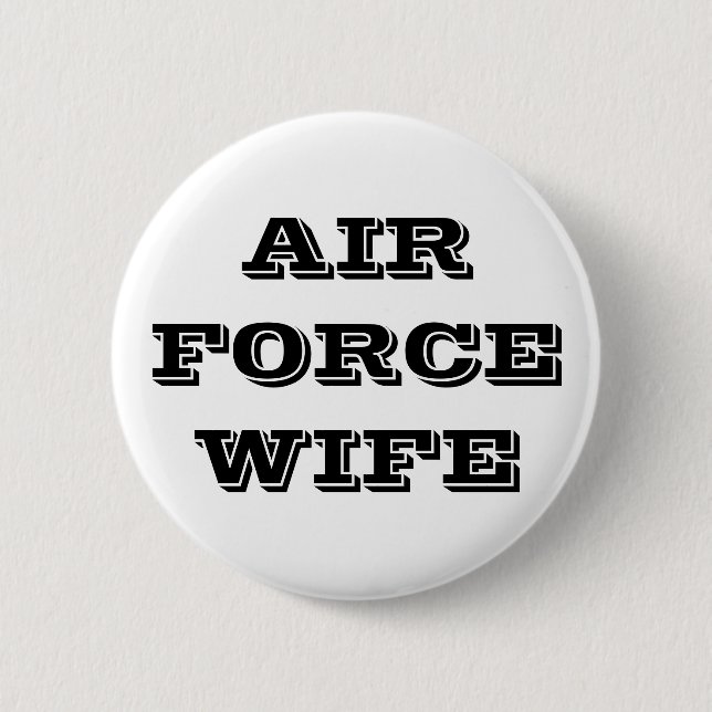 Chapa Redonda De 5 Cm Esposa de la Fuerza Aérea Button (Anverso)