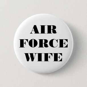 Chapa Redonda De 5 Cm Esposa de la Fuerza Aérea Button