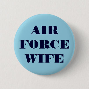 Chapa Redonda De 5 Cm Esposa de la Fuerza Aérea Button