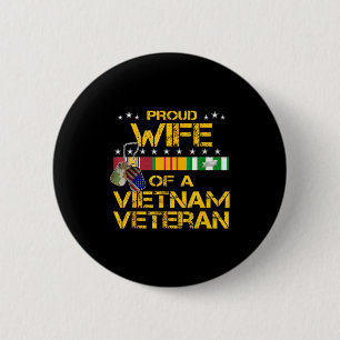 Chapa Redonda De 5 Cm Esposa orgullosa minimalista veterano de Vietnam m
