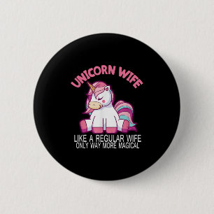 Chapa Redonda De 5 Cm Esposa Unicornio Mucho Más Mágico Novia De Boda Y