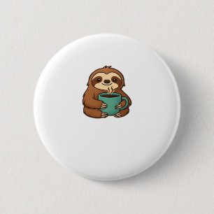 Chapa Redonda De 5 Cm Espuma dulce con café Mug � animal relajado acoged