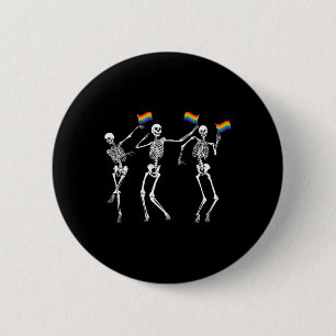 Chapa Redonda De 5 Cm Esqueleto bandera LGBT Halloween esqueleto Orgullo
