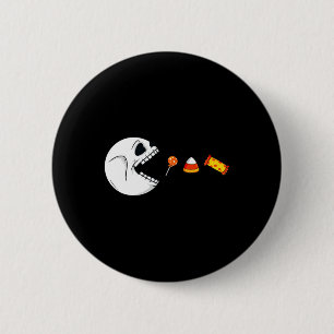 Chapa Redonda De 5 Cm Esqueleto de Halloween come Chicas con caramelos