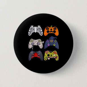 Chapa Redonda De 5 Cm Esqueleto de Halloween Controladores de juegos Zom