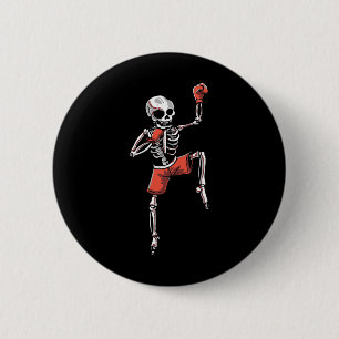 Chapa Redonda De 5 Cm Esqueleto de kickboxing Kickboxer de artes marcial