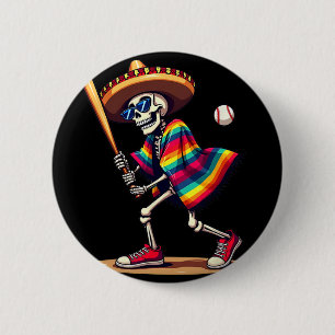 Chapa Redonda De 5 Cm Esqueleto de Mariachi Bysebyll Cinco De Mayo Mexic