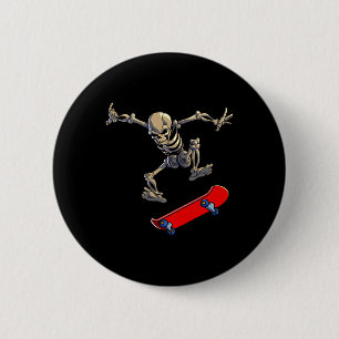 Chapa Redonda De 5 Cm Esqueleto de patineta Hombres Niños Patinador Pati