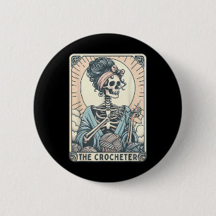 Chapa Redonda De 5 Cm Esqueleto La Madre Tejedora Carta de Tarot Tejedor