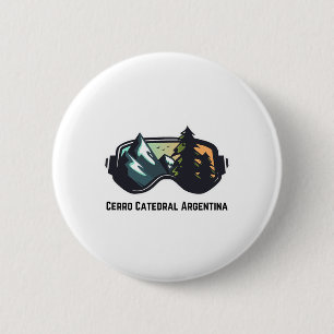 Chapa Redonda De 5 Cm Esquí Cerro Catedral Argentina Montaña Esquí T Hom