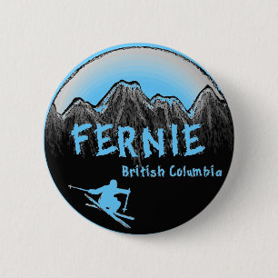 Chapa Redonda De 5 Cm Esquí de Canadá de la Columbia Británica de Fer