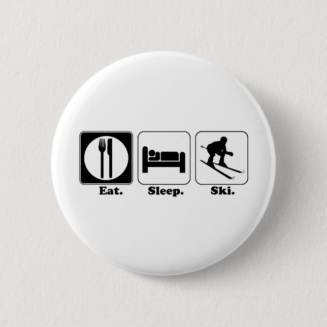 Chapa Redonda De 5 Cm esquí de dormir (Anverso)