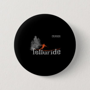 Chapa Redonda De 5 Cm Esquí en problemas de Teluride Retro Colorado