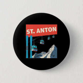Chapa Redonda De 5 Cm Esquí en St. Anton - Retro St. Anton Ski
