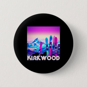 Chapa Redonda De 5 Cm Esquí Kirkwood - Esquí estilo Retro 80 y Snowboa