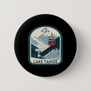 Chapa Redonda De 5 Cm Esquí Lake Tahoe Retro Vintage Estilo Lake Tahoe E
