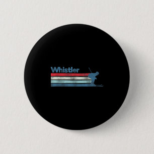 Chapa Redonda De 5 Cm Esquí Retro Whistler Canadá