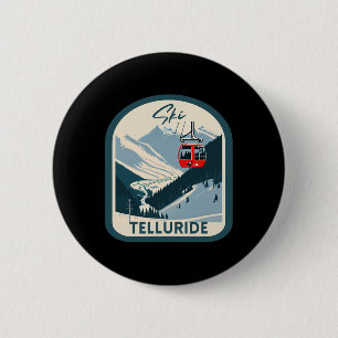 Chapa Redonda De 5 Cm Esquí Telluride Retro Vintage Estilo Esquí Telluri