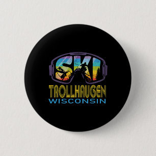 Chapa Redonda De 5 Cm Esquí Trollhaugen Vacaciones de Esquí en Wisconsin