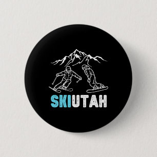 Chapa Redonda De 5 Cm Esquí Utah Esquí Snowboard Vacation Souvenir