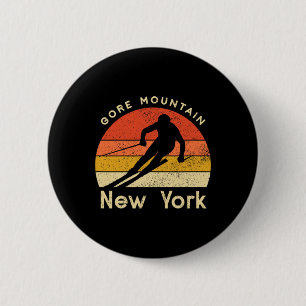 Chapa Redonda De 5 Cm Esquí Vintage Gore Mountain Nueva York Montaña 