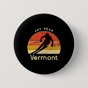 Chapa Redonda De 5 Cm Esquí vintage Jay Peak Vermont Montaña 