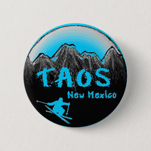 Chapa Redonda De 5 Cm Esquiador artístico de Taos Nuevo México