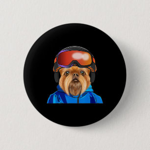 Chapa Redonda De 5 Cm Esquiador Bruselas Griffon Snowboarding Dog