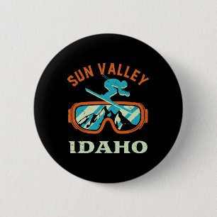 Chapa Redonda De 5 Cm Esquiar Retro Vintage De Sun Valley Idaho Y Snowbo