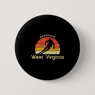 Chapa Redonda De 5 Cm Esquiar vintage Snowsnice Ss Cute Ss West Virginia